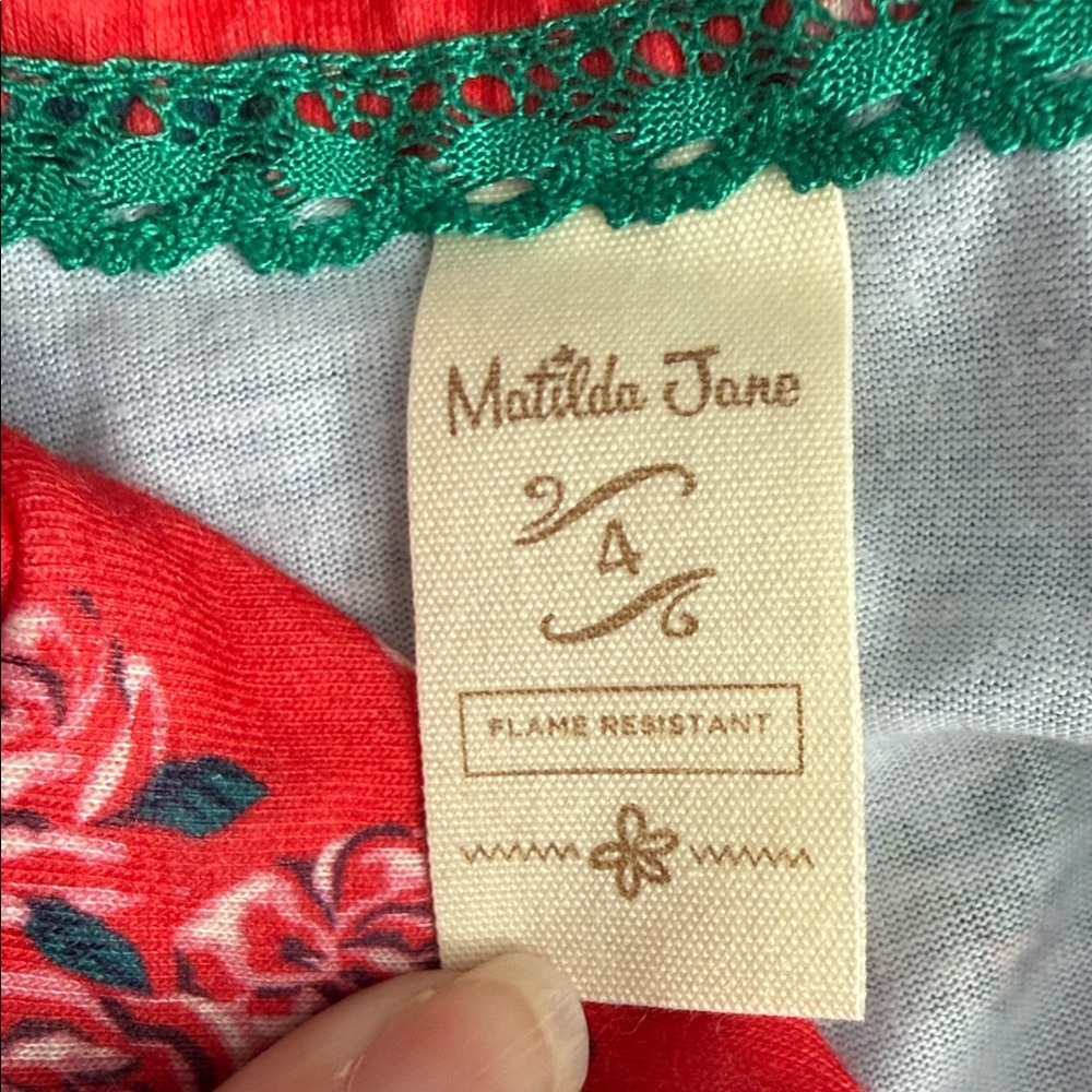 Matilda Jane Blue and Red Floral Pajama Set - Picture 2 of 2